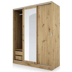 Garnero Arredamenti Armadio 150x191h cm scorrevole con specchio Collodi Rovere Rustico Hot