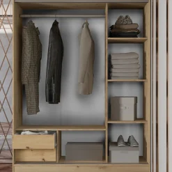 Garnero Arredamenti Armadio 150x191h cm scorrevole con specchio Collodi Rovere Rustico Hot