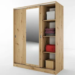 Garnero Arredamenti Armadio 150x191h cm scorrevole con specchio Collodi Rovere Rustico Hot