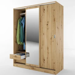 Garnero Arredamenti Armadio 150x191h cm scorrevole con specchio Collodi Rovere Rustico Hot