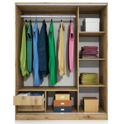 Garnero Arredamenti Armadio 150x191h cm scorrevole con specchio Collodi Rovere Rustico Hot