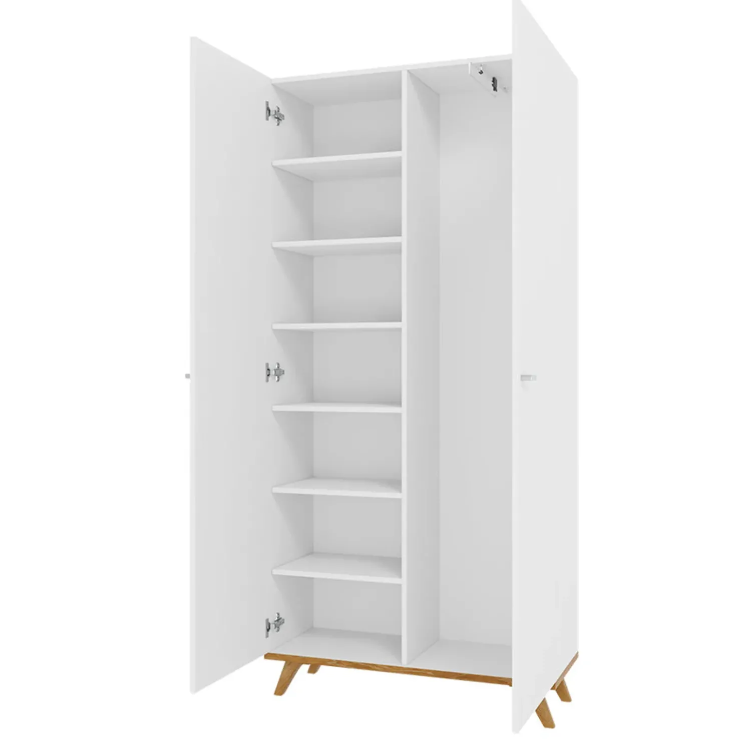 Garnero Arredamenti Armadio 90x190h cm soggiorno 2 ante con specchio bianco rovere Clea New