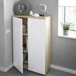 Garnero Arredamenti Arredo ufficio completo bianco opaco rovere natura Work 2 Hot