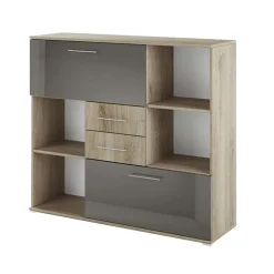 Garnero Arredamenti Arredo ufficio completo moderno rovere antracite lucido Time 21 New