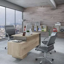 Garnero Arredamenti Arredo ufficio completo moderno rovere antracite lucido Time 17 Discount