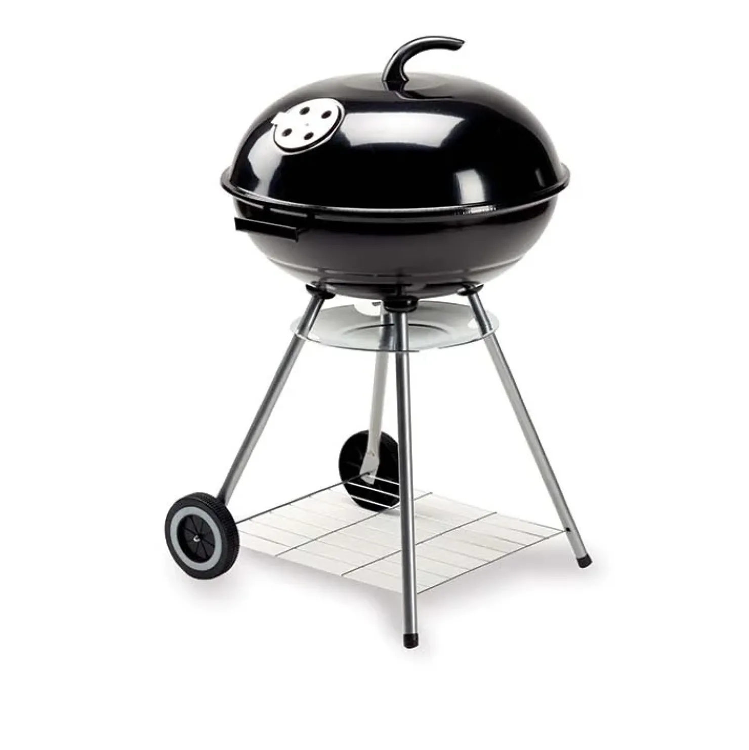 Garnero Arredamenti Barbecue da giardino a carbonella con ruote 56cm in acciaio Flat Sale