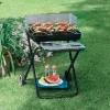 Garnero Arredamenti Barbecue da giardino pieghevole con ruote 84cm acciaio BQ33 Sale