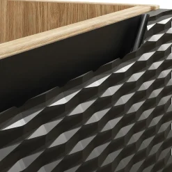 Garnero Arredamenti Base bagno sospesa 30x60h cm 1 anta nero rovere Swim Nero - Rovere Discount