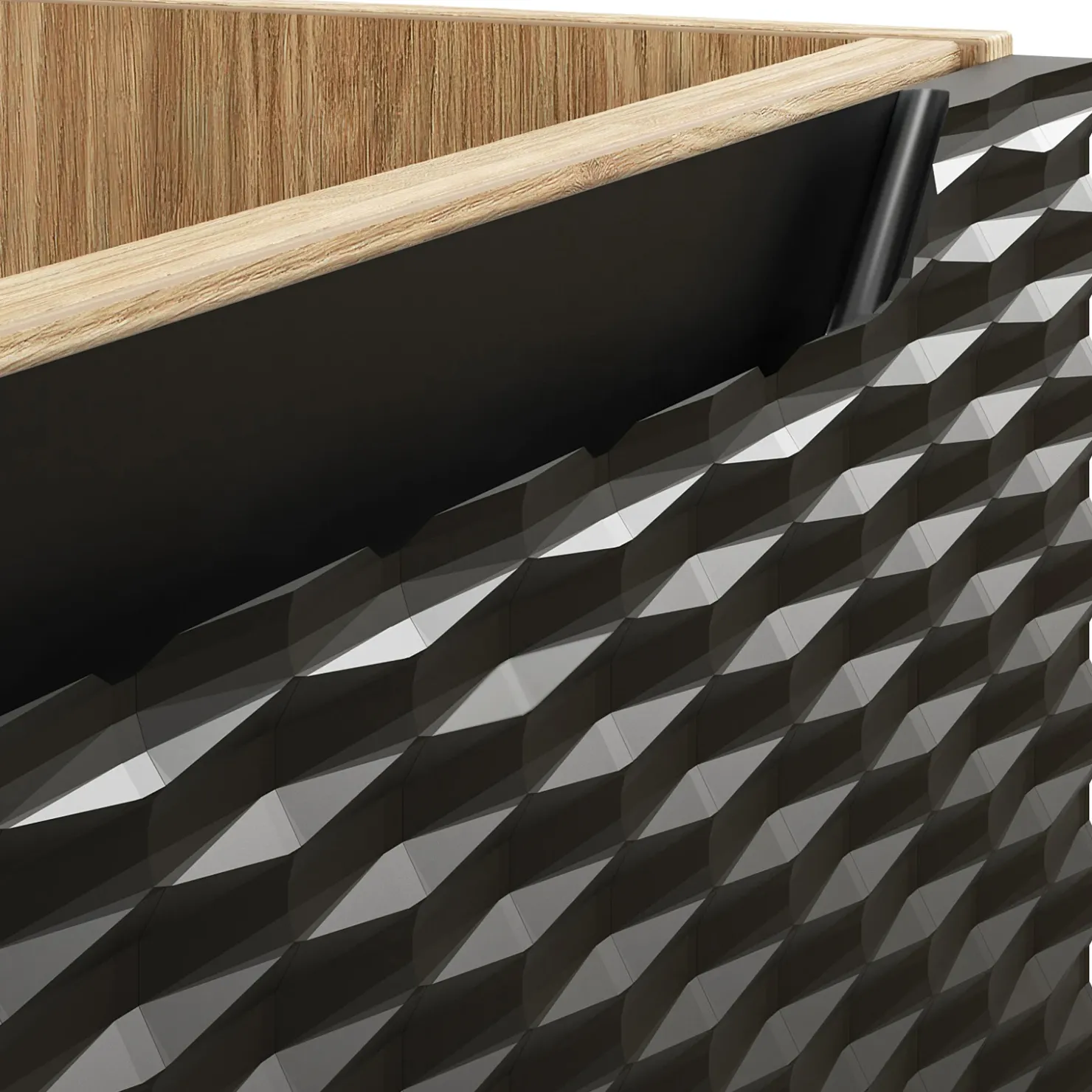 Garnero Arredamenti Base bagno sospesa 30x60h cm 1 anta nero rovere Swim Nero - Rovere Discount