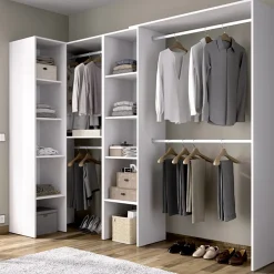 Garnero Arredamenti Cabina armadio angolare 228x187h cm 4 scomparti bianco Rincon Bianco Opaco Best