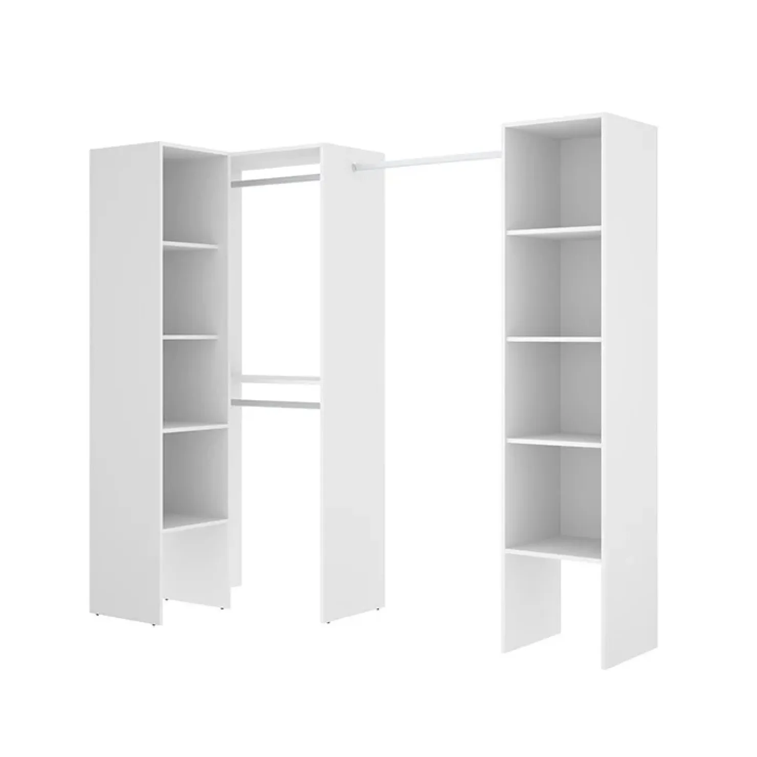 Garnero Arredamenti Cabina armadio angolare 226x186h cm 3 scomparti con appendiabiti bianco Soler Best
