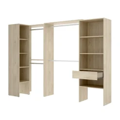 Garnero Arredamenti Cabina armadio angolare 248x187h cm 4 scomparti noce Rincon Rovere New