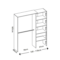 Garnero Arredamenti Cabina armadio angolare 248x187h cm 4 scomparti noce Rincon Rovere New
