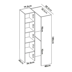 Garnero Arredamenti Cabina armadio angolare 248x187h cm 4 scomparti noce Rincon Rovere New