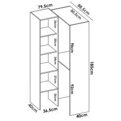 Garnero Arredamenti Cabina armadio angolare 248x187h cm 4 scomparti noce Rincon Rovere New