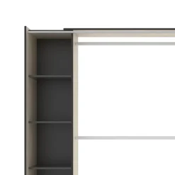 Garnero Arredamenti Cabina armadio estensibile 180x205h cm design aperto con tenda rovere grafite Vivid