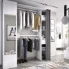 Garnero Arredamenti Cabina armadio 177x205h cm 1 anta con specchio moderno bianco grigio Gonzalo New