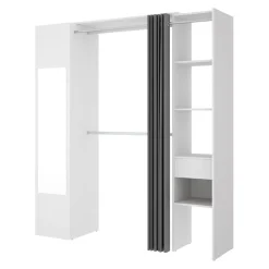 Garnero Arredamenti Cabina armadio 177x205h cm 1 anta con specchio moderno bianco grigio Gonzalo New