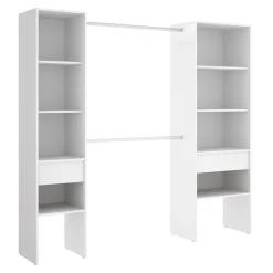 Garnero Arredamenti Cabina armadio 200x185h cm 10 ripiani 2 cassetti allungabile bianco Martin Clearance