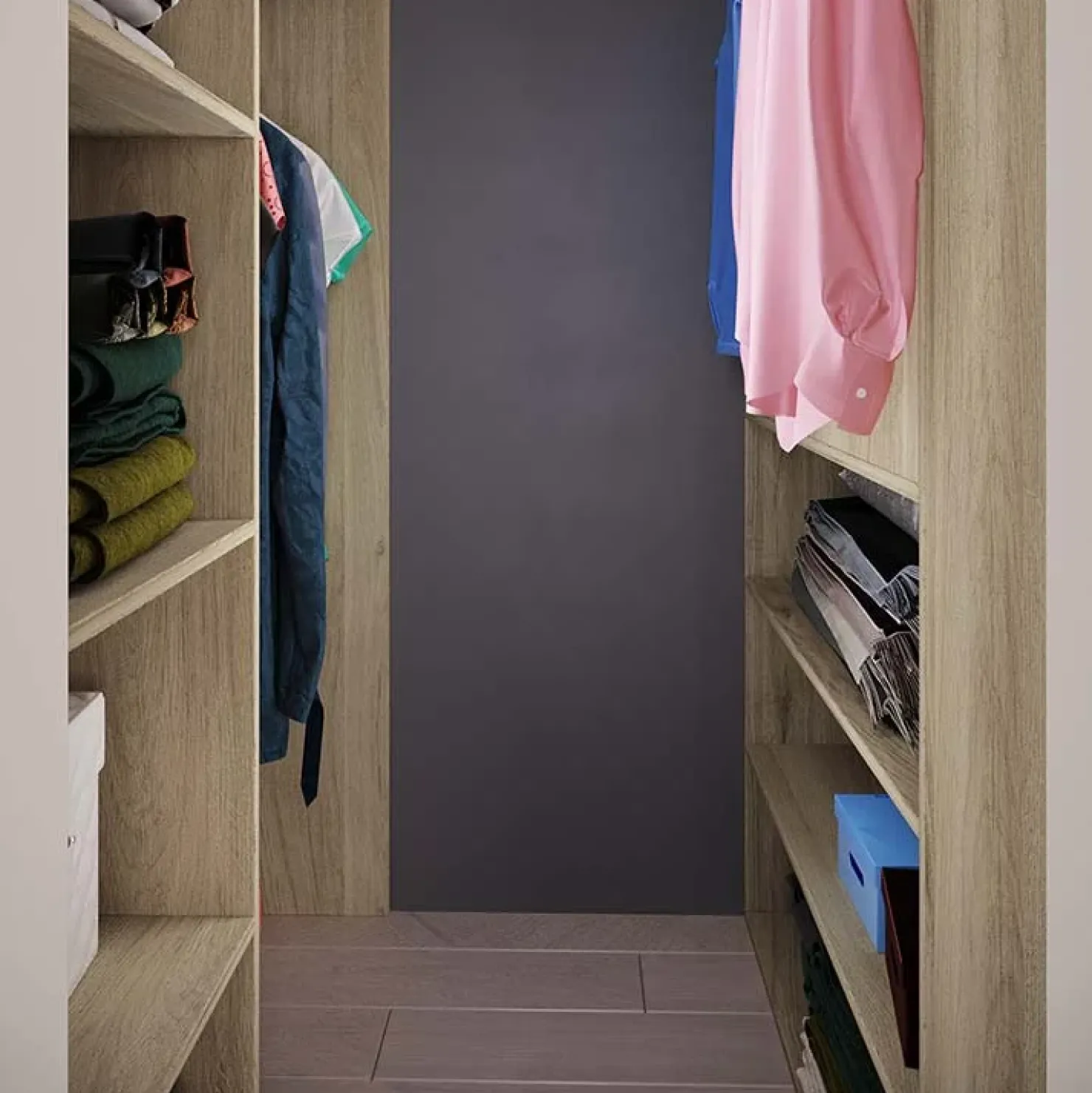 Garnero Arredamenti Cabina armadio 148x199h cm ad angolo rovere champagne beige Fabio Gihome® Sale