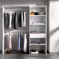 Garnero Arredamenti Cabina armadio 160x187h cm allungabile moderno aperto bianco Mobik Bianco Opaco New