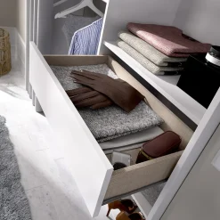 Garnero Arredamenti Cabina armadio 160x205h cm allungabile moderno aperto con tenda bianco Gover Bianco Opaco Outlet