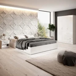 Garnero Arredamenti Camera completa alla francese moderna Tropea Bianco Lucido Outlet