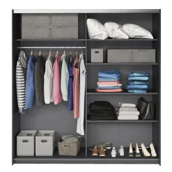 Garnero Arredamenti Camera completa con 2 comodini e armadio Cortina Gihome® Ossido Clearance