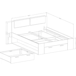Garnero Arredamenti Camera completa con 2 comodini e armadio Cortina Gihome® Ossido Clearance