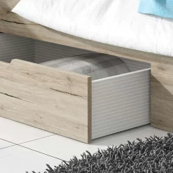 Garnero Arredamenti Camera completa con letto matrimoniale 160x200cm rovere natura bianco Copenhagen New