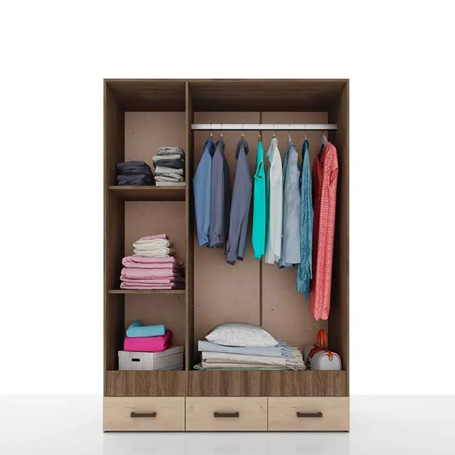 Garnero Arredamenti Camera completa matrimoniale con comò moderna rovere scuro-chiaro Rovigo New