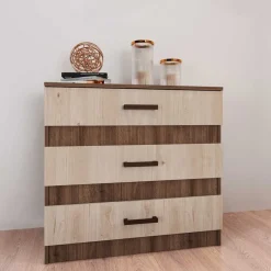 Garnero Arredamenti Camera completa matrimoniale con comò moderna rovere scuro-chiaro Rovigo New