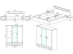 Garnero Arredamenti Camera completa matrimoniale con comò moderna rovere scuro-chiaro Rovigo New
