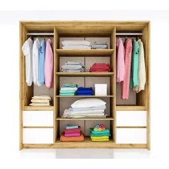 Garnero Arredamenti Camera da letto completa matrimoniale quercia bianco opaco Volga Outlet