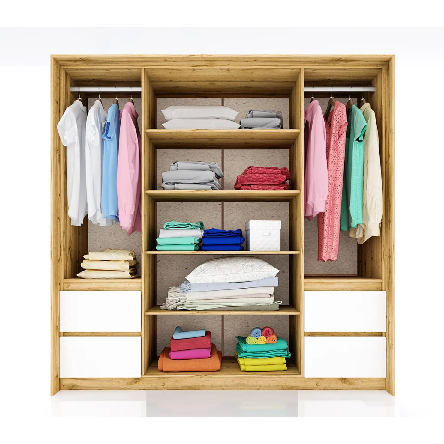 Garnero Arredamenti Camera da letto completa matrimoniale quercia bianco opaco Volga Outlet