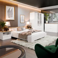 Garnero Arredamenti Camera da letto completa matrimoniale bianco rovere Relaxio Sale