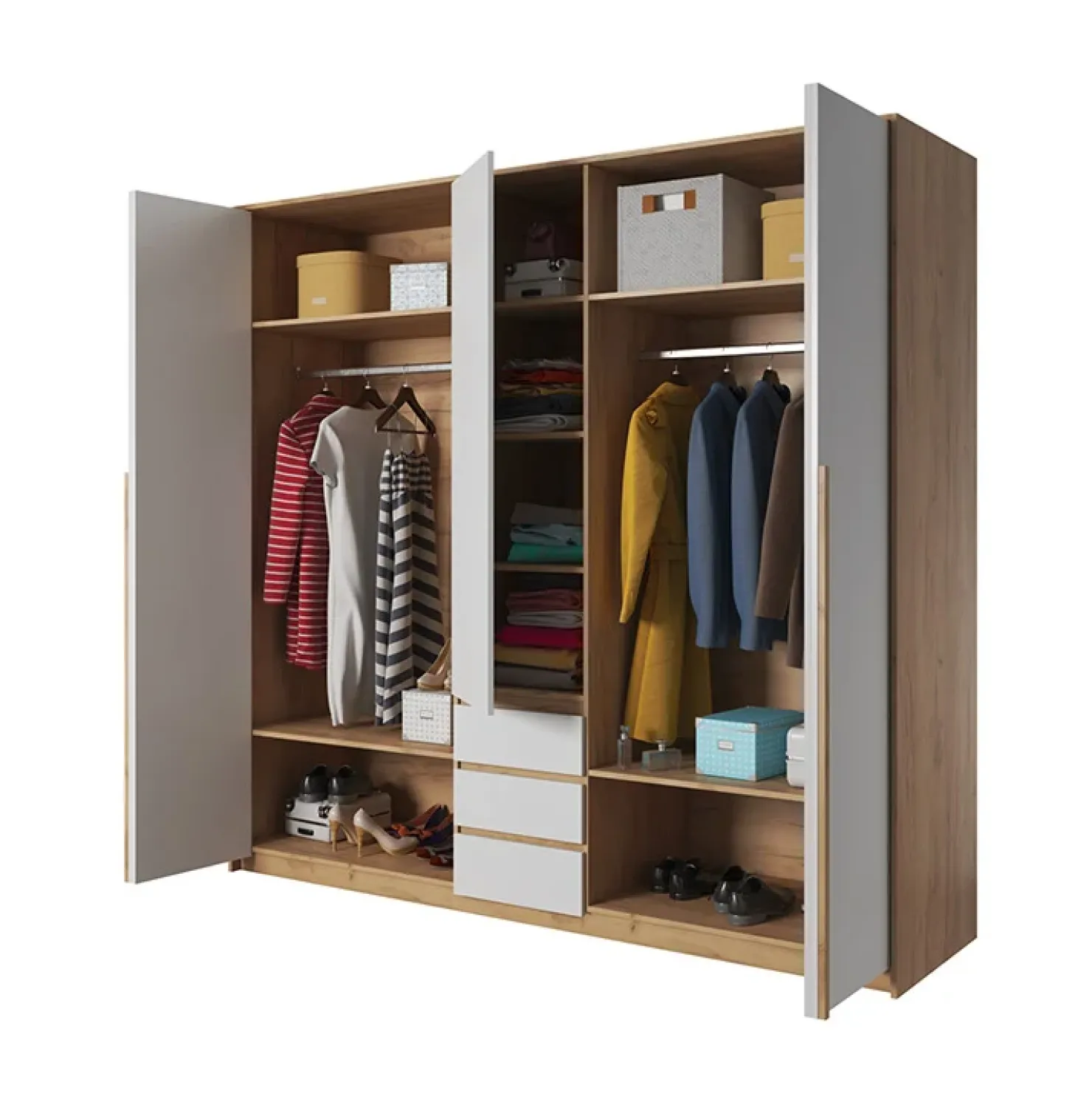 Garnero Arredamenti Camera da letto completa matrimoniale moderna bianco rovere Sweet Clearance