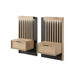 Garnero Arredamenti Camera da letto completa matrimoniale moderna rovere antracite Rubik Hot