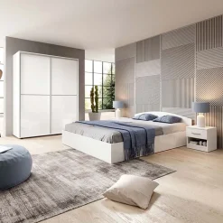 Garnero Arredamenti Camera da letto completa matrimoniale moderna Roma Bianco Lucido