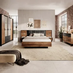 Garnero Arredamenti Camera da letto completa matrimoniale moderna quercia nero Smooty Online