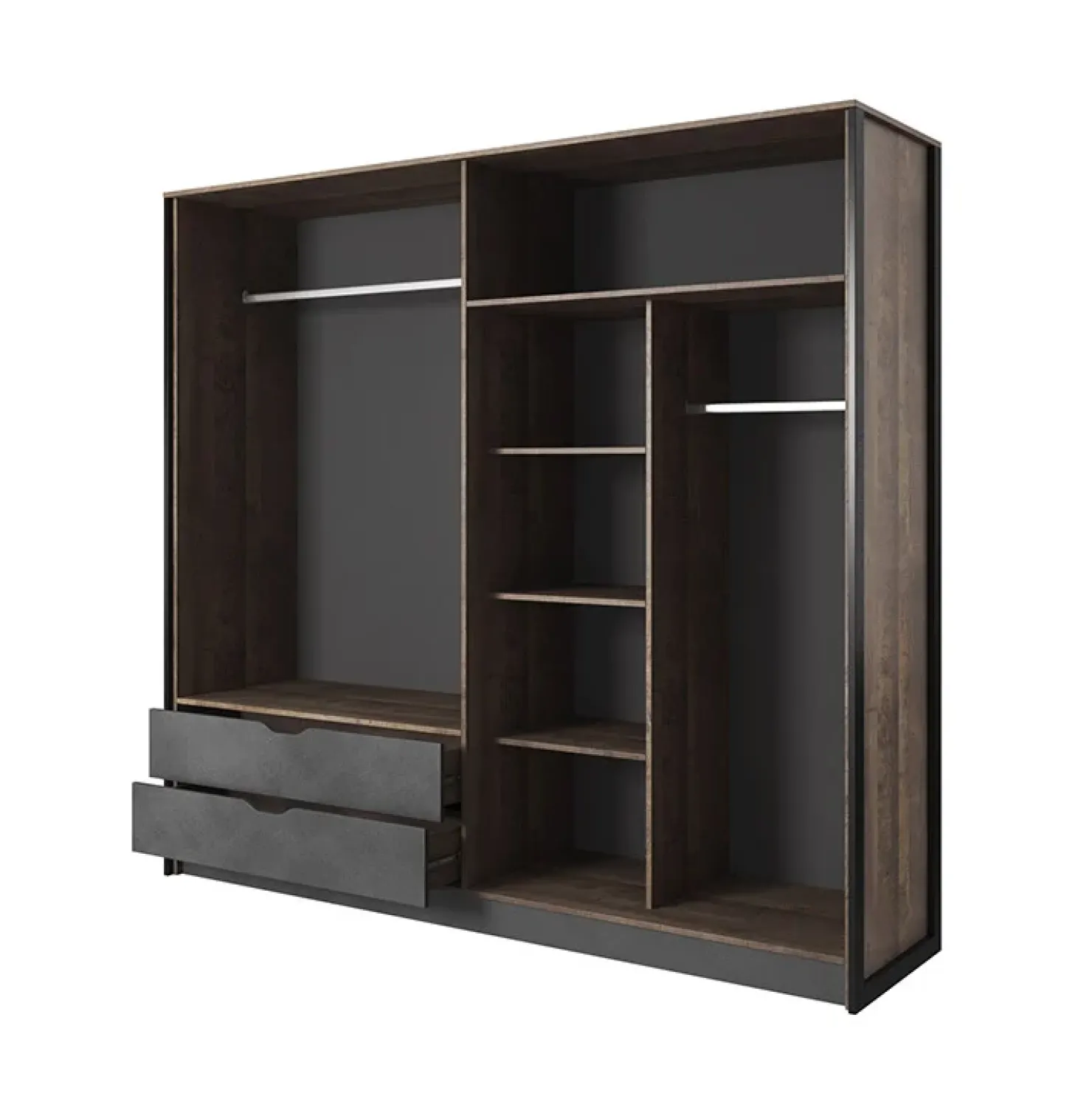 Garnero Arredamenti Camera da letto completa matrimoniale moderna grigio quercia Dable Outlet