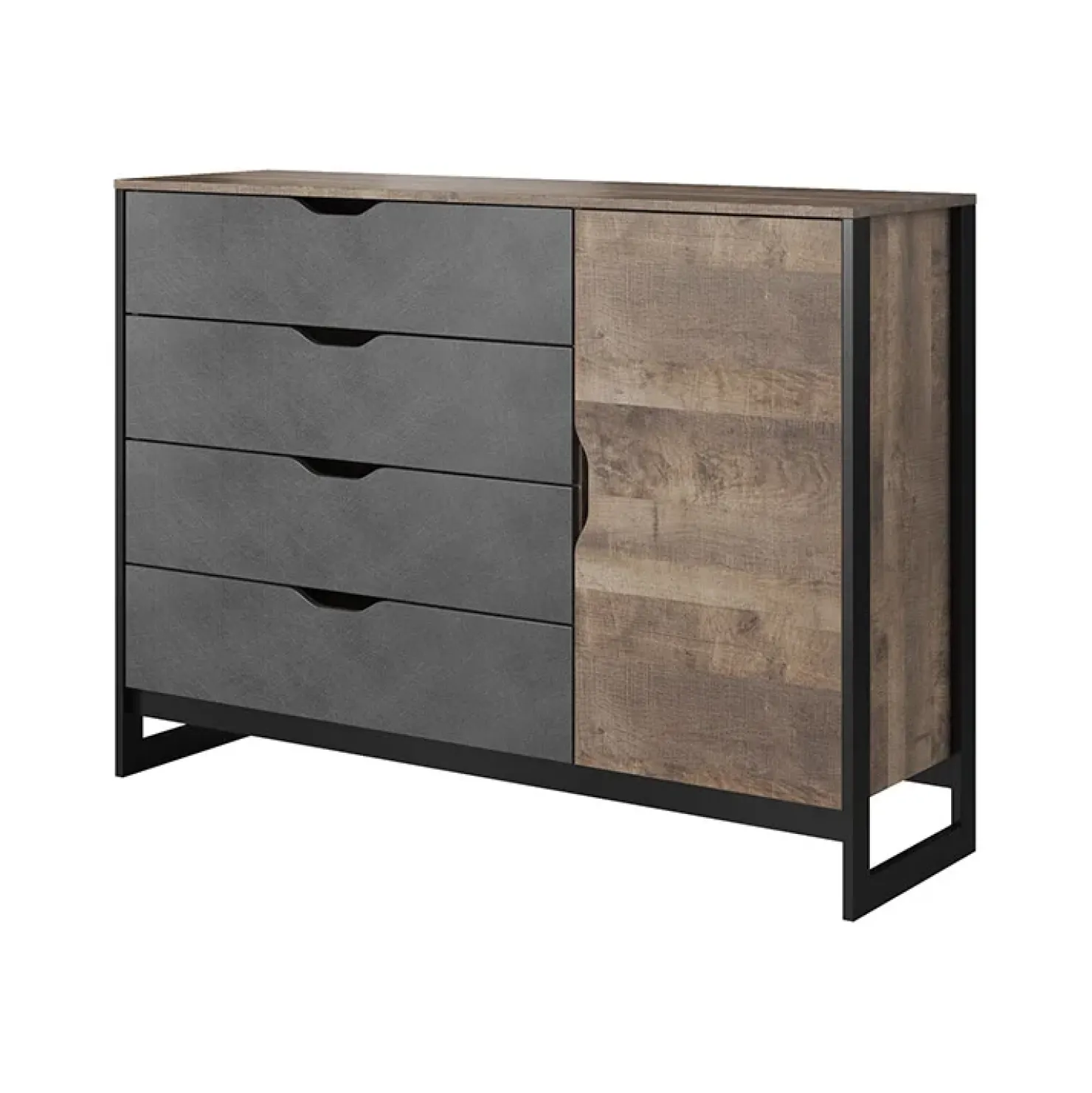 Garnero Arredamenti Camera da letto completa matrimoniale moderna grigio quercia Dable Outlet