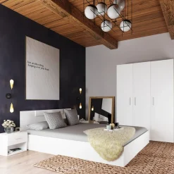 Garnero Arredamenti Camera da letto moderna completa matrimoniale bianco opaco Verona Hot