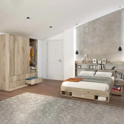 Garnero Arredamenti Camera da letto moderna completa matrimoniale rovere sonoma Danubio Hot