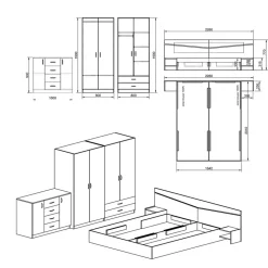 Garnero Arredamenti Camera da letto moderna completa matrimoniale sonoma Camilla 2 Rovere New