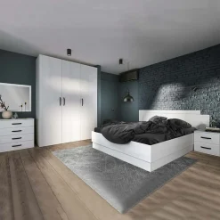 Garnero Arredamenti Camera da letto moderna completa matrimoniale pino bianco Angara New