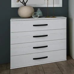 Garnero Arredamenti Camera da letto moderna completa matrimoniale pino bianco Angara New