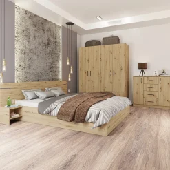 Garnero Arredamenti Camera da letto moderna completa matrimoniale Camilla 2 Rovere Rustico Hot