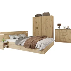 Garnero Arredamenti Camera da letto moderna completa matrimoniale Camilla 2 Rovere Rustico Hot