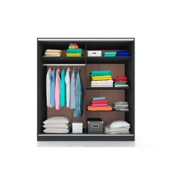 Garnero Arredamenti Camera da letto moderna completa matrimoniale nero bianco lucido Dallas Discount